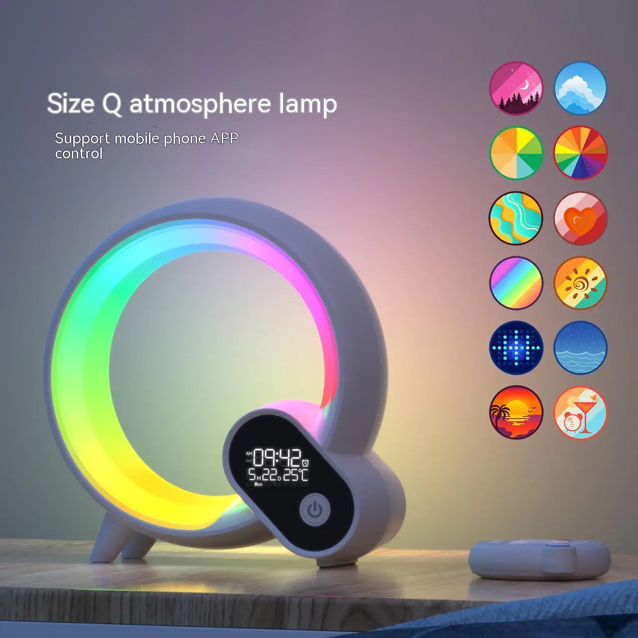 Sunrise Smart Clock with Bluetooth and Color Atmosphere Light
